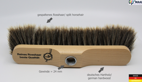Zimmerbesen Holz 29cm mit hellem Rosshaar